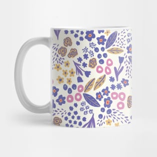 Ditzy Floral in Very Peri , pink and yellow Mug